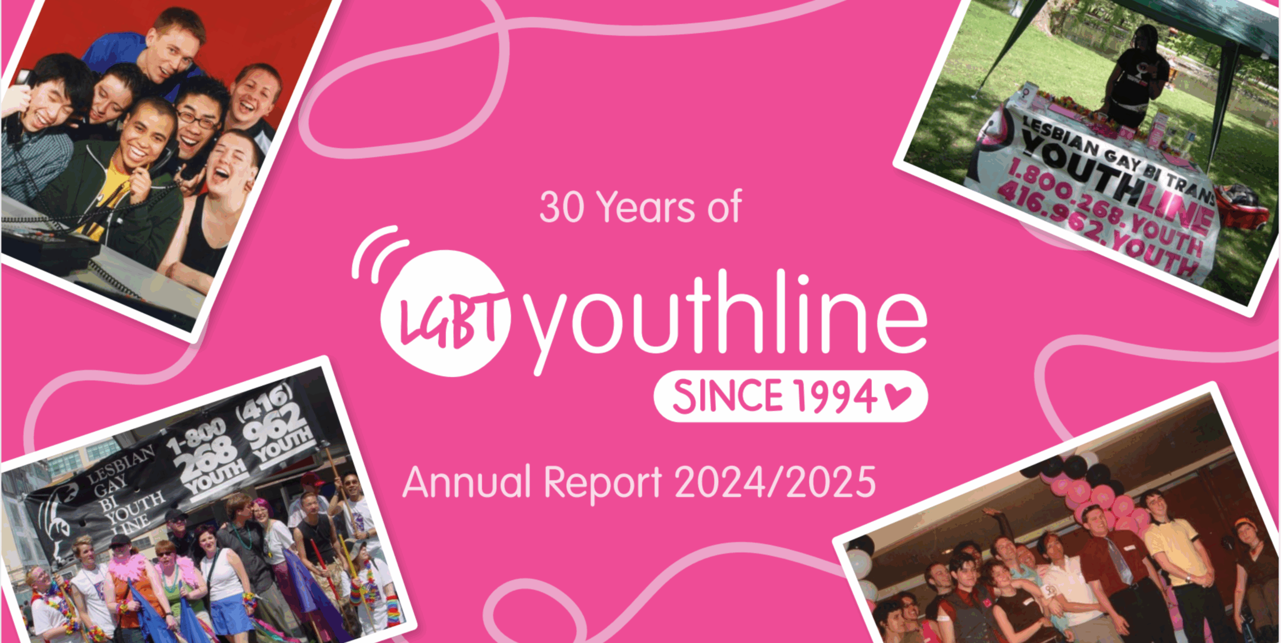 The title page for LGBT YouthLine's 2024-2025 Annual Report.